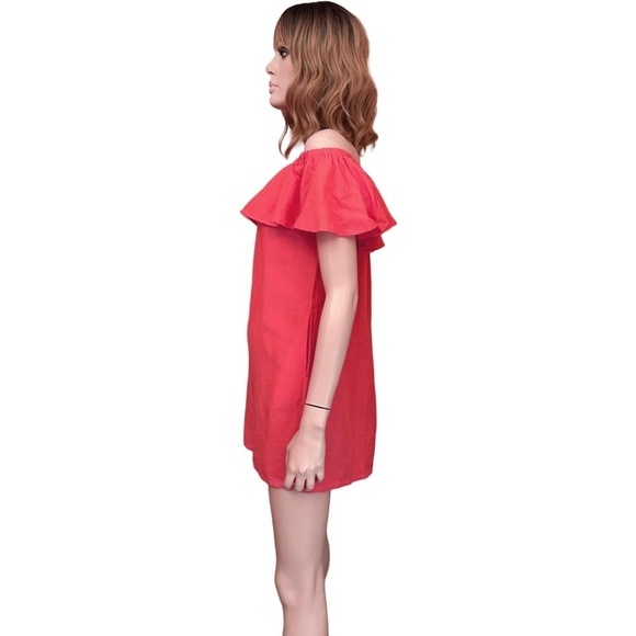 Tommy Bahama Shift Dress Tunic Linen Blend Ruffle Melon Coral Pockets XXS XS S - Picture 8 of 16